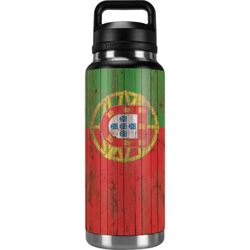 Portuguese Flag Dark Wood YETI Rambler 36oz Bottle Skin